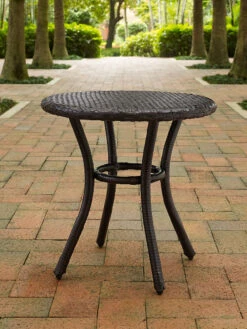 Crosley Palm Harbor Outdoor Wicker Round Side Table -Garden Care Store 8611949 01v palm harbor outdoor wicker round side table