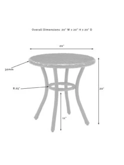 Crosley Palm Harbor Outdoor Wicker Round Side Table -Garden Care Store 8611949 05v