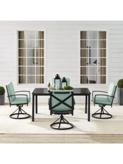 Crosley Kaplan 5Pc Outdoor Dining Set With Swivel Chairs -Garden Care Store 8611955 02v