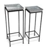 Square Nesting Plant Stands With Galvanized Trays, Set Of 2 -Garden Care Store 8611976 004 tif