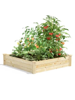 Pine Raised Garden Beds, 4'x4' -Garden Care Store 8612250 02v