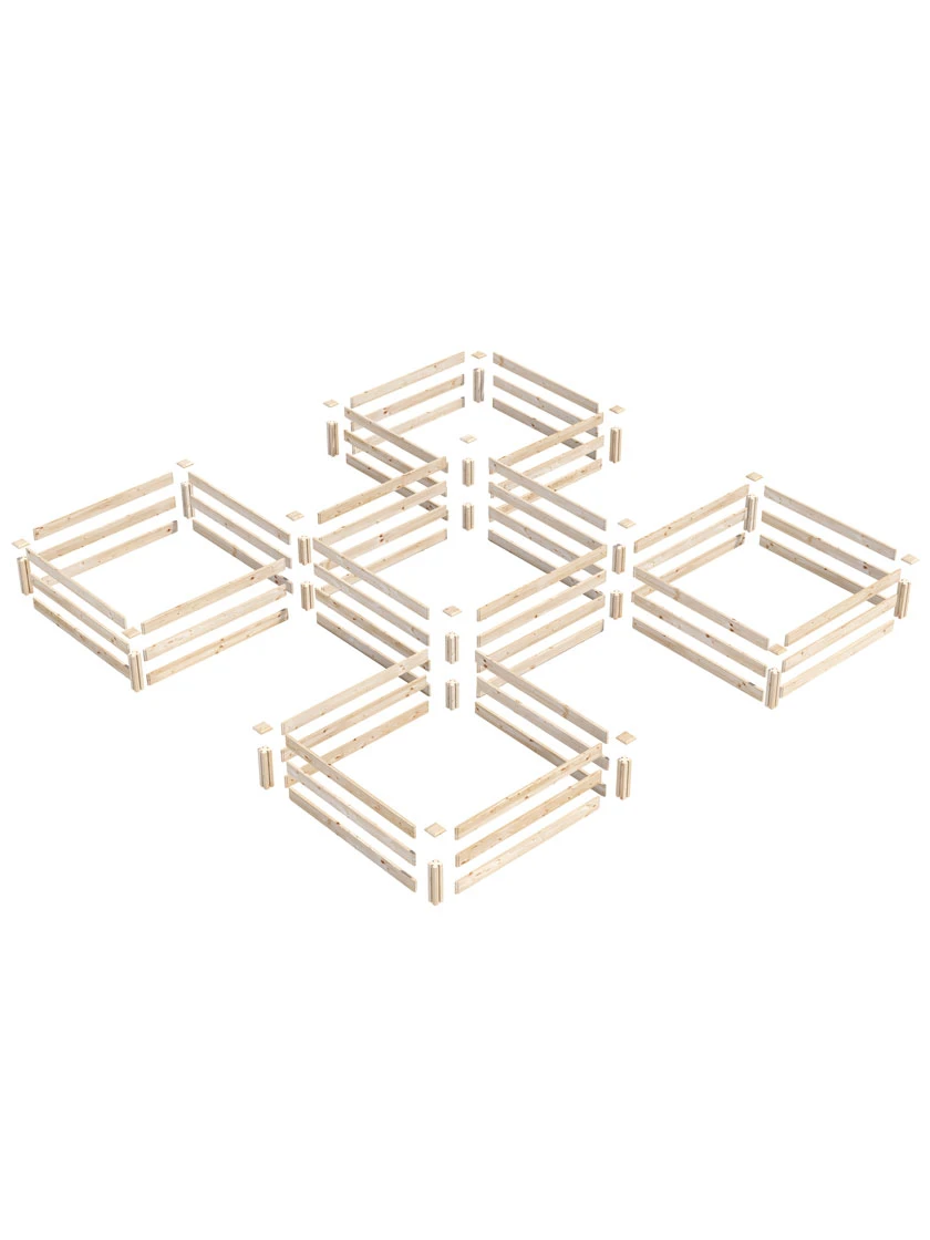 2-Tier Pine Raised Garden Bed, 80 Sqft.12'x12' 5 2-Tier Pine Raised Garden Bed, 80 Sqft.12'x12' - Image 3