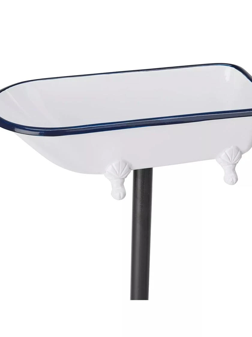 White Enamel Bathtub Birdbath 6 White Enamel Bathtub Birdbath - Image 4