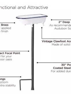 White Enamel Bathtub Birdbath 13 White Enamel Bathtub Birdbath -Garden Care Store 8612266 06V jpeg