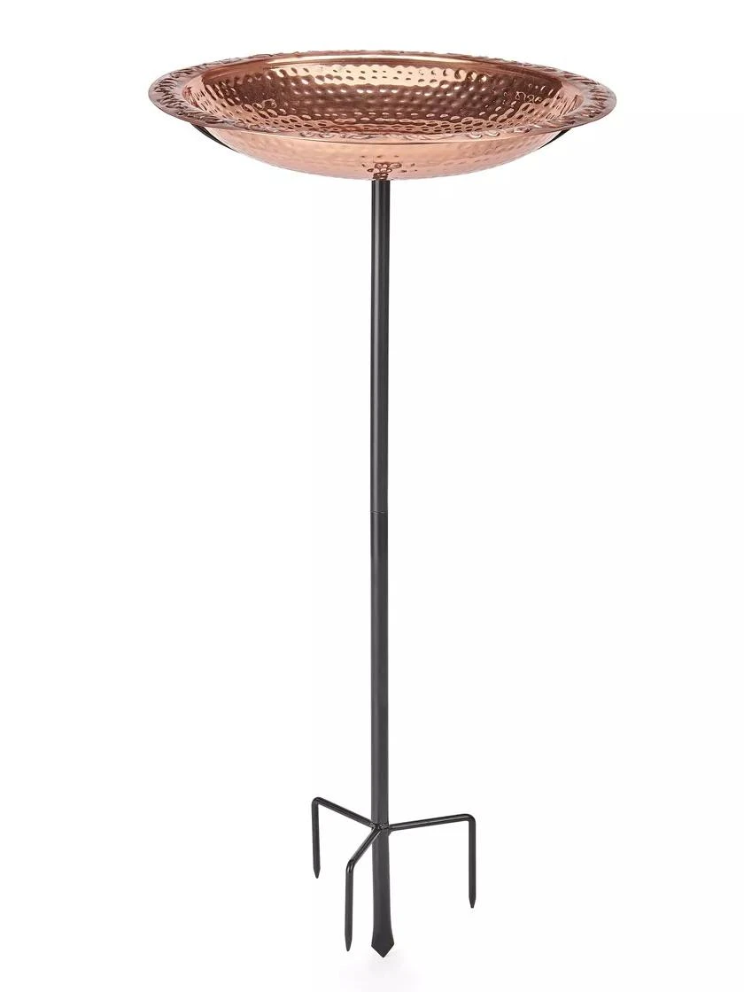 Copper Birdbath, 18" With Stake 4 Copper Birdbath, 18" With Stake - Image 2