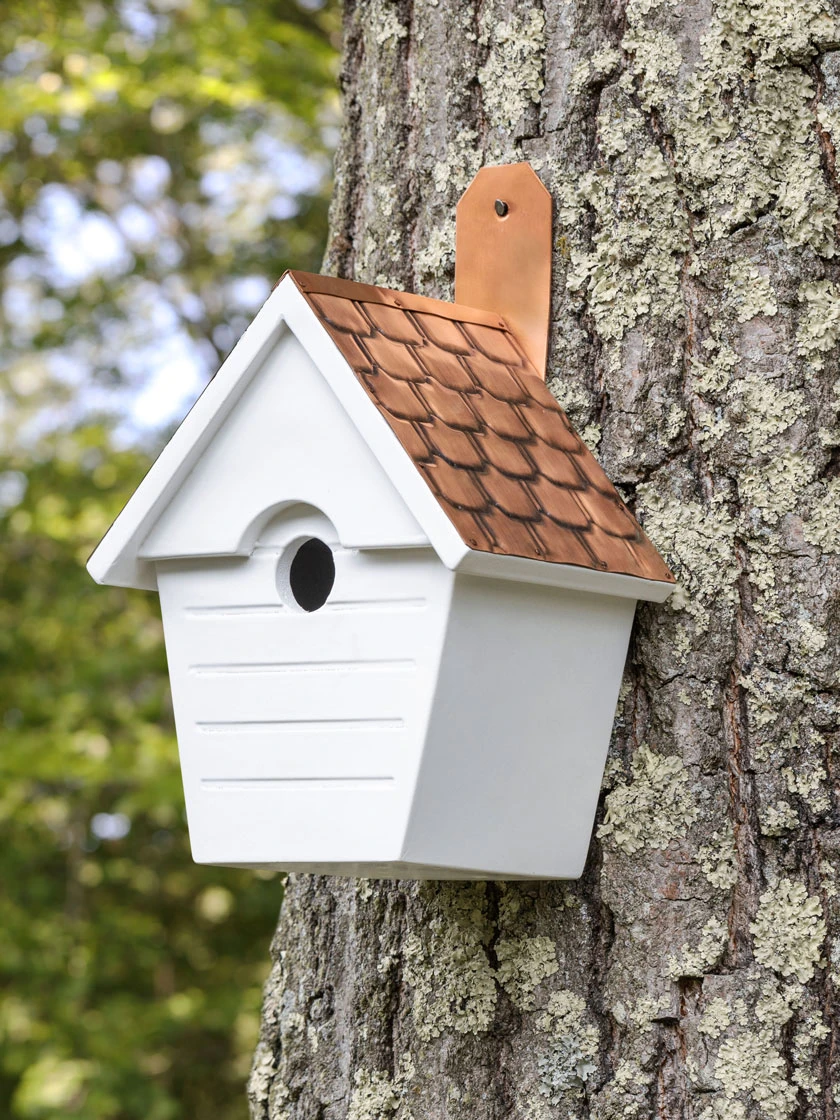 Classic Cottage Bird House With Copper Roof 3 Classic Cottage Bird House With Copper Roof