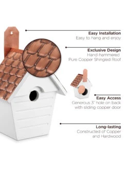 Classic Cottage Bird House With Copper Roof 9 Classic Cottage Bird House With Copper Roof -Garden Care Store 8612273 04v