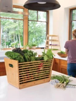 Bamboo Garden Stool And Basket Combo -Garden Care Store 8612425 0025 tif