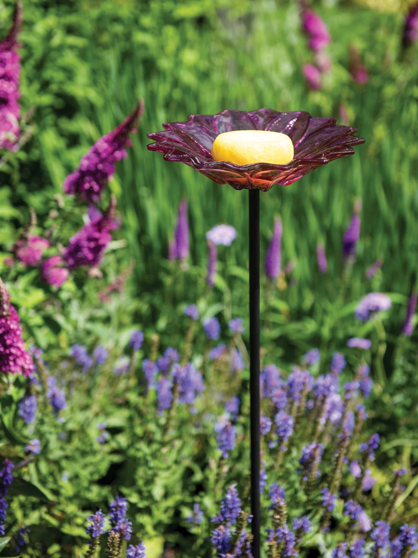 Glass Flower Butterfly Feeder Stake 3 Glass Flower Butterfly Feeder Stake