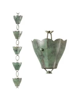 Tulip Pure Copper Rain Chain, 8.5' -Garden Care Store 8612740 06v