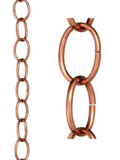 Single Link Pure Copper Rain Chain, 8.5' -Garden Care Store 8612745 03v