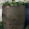 Round Rain Barrel With Planter, 35 Gallons -Garden Care Store 8612856WALNT 05V tif
