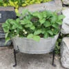 Achla Designs Mini Oval Galvanized Tub With Folding Stand -Garden Care Store 8612906 02v achla designs mini oval galvanized tub with folding stand