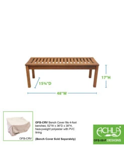 Achla Designs Backless Bench, 4' -Garden Care Store 8612909 04v