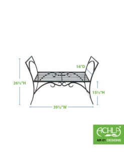 Achla Designs Wrought Iron Arbor Bench -Garden Care Store 8612912 03v