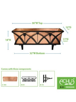 Achla Designs Rockwood Window Box -Garden Care Store 8612918 03v