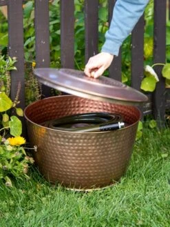 Hammered Copper Hose Pot With Lid 14 Hammered Copper Hose Pot With Lid -Garden Care Store 8613311 0010