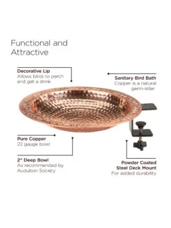 Pure Copper Bird Bath Deck Mount 16 Pure Copper Bird Bath Deck Mount -Garden Care Store 8613381 05v