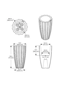 Sedona Tall Planter, 28" Height -Garden Care Store 8613525 10V 3 4