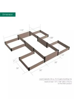 Terraced H-Shape Garden Bed 8 Terraced H-Shape Garden Bed -Garden Care Store 8614260 03V 3 4