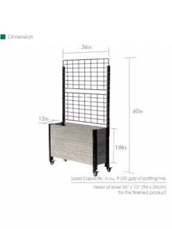 Mobile Deep Trough Planter With Trellis 11 Mobile Deep Trough Planter With Trellis -Garden Care Store 8614265 04V 3 4